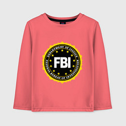 Лонгслив хлопковый детский FBI Departament, цвет: коралловый
