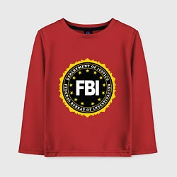 Лонгслив хлопковый детский FBI Departament, цвет: красный
