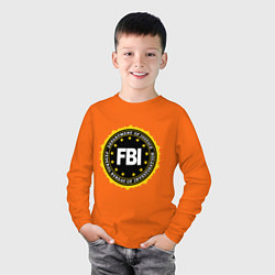 Лонгслив хлопковый детский FBI Departament, цвет: оранжевый — фото 2