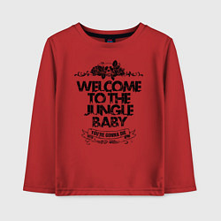 Лонгслив хлопковый детский Welcome to the Jungle, цвет: красный