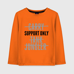 Лонгслив хлопковый детский Support only, цвет: оранжевый