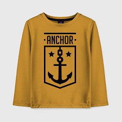 Лонгслив хлопковый детский Anchor Shield, цвет: горчичный