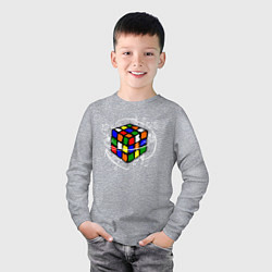 Лонгслив хлопковый детский Кубик Рубика, цвет: меланж — фото 2