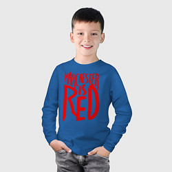 Лонгслив хлопковый детский Manchester is Red, цвет: синий — фото 2