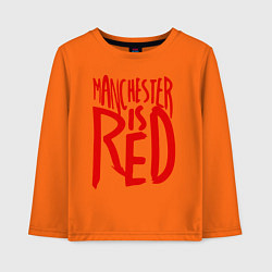 Лонгслив хлопковый детский Manchester is Red, цвет: оранжевый
