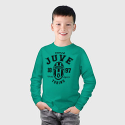 Лонгслив хлопковый детский Forza Juve 1897: Torino, цвет: зеленый — фото 2