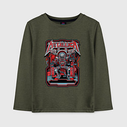 Лонгслив хлопковый детский Metallica: Robot Style, цвет: меланж-хаки