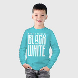 Лонгслив хлопковый детский Juventus: Black & White, цвет: бирюзовый — фото 2