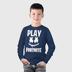 Лонгслив хлопковый детский Marshmello: Play Fortnite, цвет: тёмно-синий — фото 2