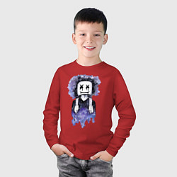 Лонгслив хлопковый детский Marshmello: Space Boy, цвет: красный — фото 2