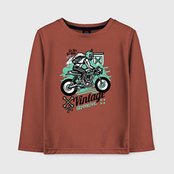 Лонгслив хлопковый детский Vintage Moto, цвет: кирпичный