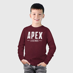 Лонгслив хлопковый детский Apex Legends, цвет: меланж-бордовый — фото 2