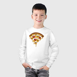 Лонгслив хлопковый детский Wi-Fi Pizza, цвет: белый — фото 2