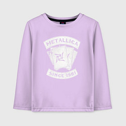 Лонгслив хлопковый детский Metallica Since 1981, цвет: лаванда