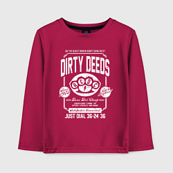 Лонгслив хлопковый детский AC/DC: Dirty Deeds, цвет: маджента