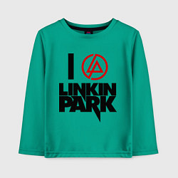 Лонгслив хлопковый детский I love Linkin Park, цвет: зеленый