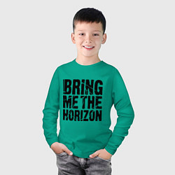Лонгслив хлопковый детский Bring me the horizon, цвет: зеленый — фото 2