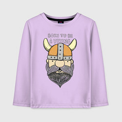 Лонгслив хлопковый детский Born to be a Viking, цвет: лаванда