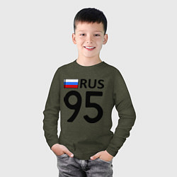 Лонгслив хлопковый детский RUS 95, цвет: меланж-хаки — фото 2