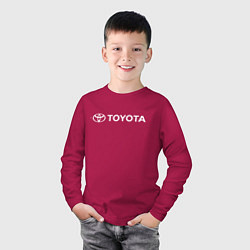Лонгслив хлопковый детский TOYOTA, цвет: маджента — фото 2