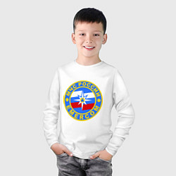 Лонгслив хлопковый детский Emercom Russia, цвет: белый — фото 2