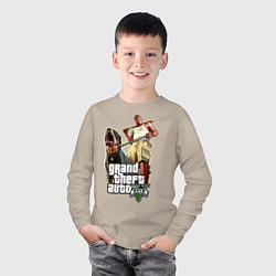 Лонгслив хлопковый детский GTA 5: Man & Dog, цвет: миндальный — фото 2