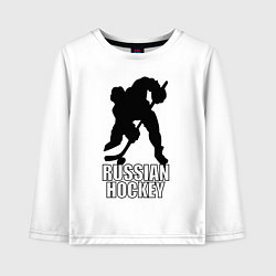 Детский лонгслив Russian Black Hockey