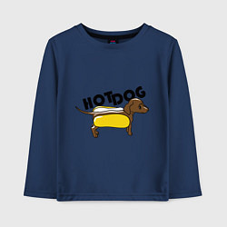 Лонгслив хлопковый детский Hot Dog, цвет: тёмно-синий