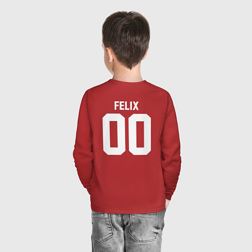 Детский лонгслив STRAY KIDS FELIX / Красный – фото 4