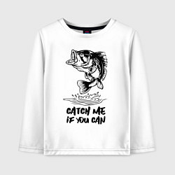 Лонгслив хлопковый детский Catch me if you can, цвет: белый