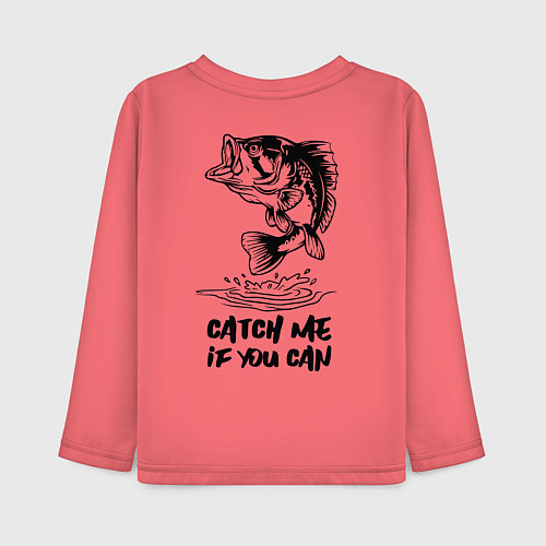 Детский лонгслив Catch me if you can / Коралловый – фото 2