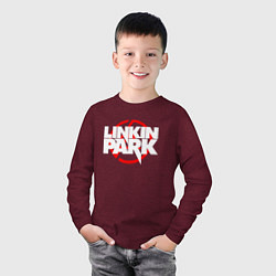 Лонгслив хлопковый детский LINKIN PARK, цвет: меланж-бордовый — фото 2