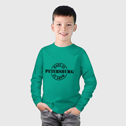 Лонгслив хлопковый детский Made in Petersburg, цвет: зеленый — фото 2