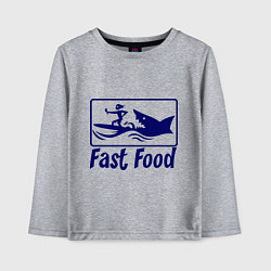 Детский лонгслив Shark fast food