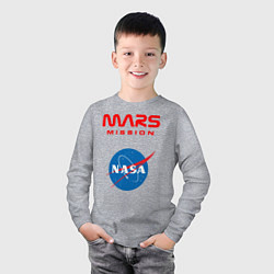 Лонгслив хлопковый детский Nasa Mars mission, цвет: меланж — фото 2