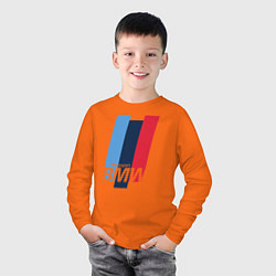 Лонгслив хлопковый детский BMW motosport, цвет: оранжевый — фото 2