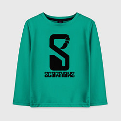 Лонгслив хлопковый детский Scorpions logo, цвет: зеленый