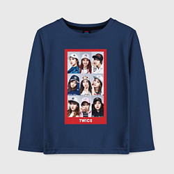 Лонгслив хлопковый детский TWICE, цвет: тёмно-синий