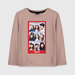Лонгслив хлопковый детский TWICE, цвет: пыльно-розовый