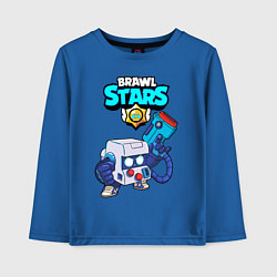 Лонгслив хлопковый детский BRAWL STARS 8-BIT, цвет: синий