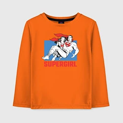 Лонгслив хлопковый детский Superman & Supergirl, цвет: оранжевый