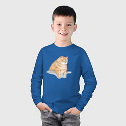 Лонгслив хлопковый детский Толстый Кот, цвет: синий — фото 2