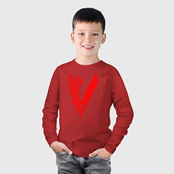 Лонгслив хлопковый детский VIKINGS, цвет: красный — фото 2