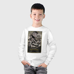 Лонгслив хлопковый детский Острые козырьки, цвет: белый — фото 2