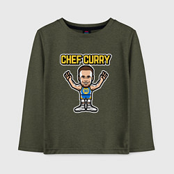 Лонгслив хлопковый детский Chef Curry, цвет: меланж-хаки