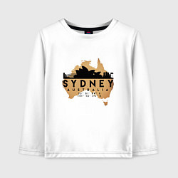 Лонгслив хлопковый детский Сидней Австралия, цвет: белый