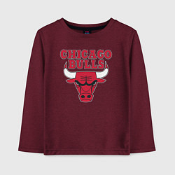 Лонгслив хлопковый детский CHICAGO BULLS, цвет: меланж-бордовый