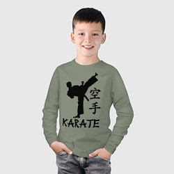 Лонгслив хлопковый детский Karate craftsmanship, цвет: авокадо — фото 2