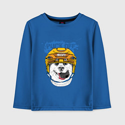 Лонгслив хлопковый детский Hockey Dog, цвет: синий