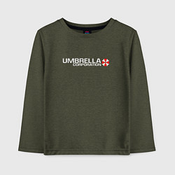 Лонгслив хлопковый детский UMBRELLA CORP, цвет: меланж-хаки